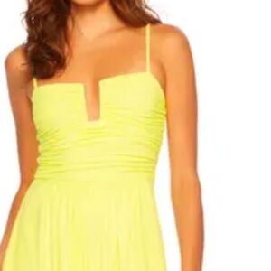 Susana Monaco Yellow Jumpsuit with Ruched Bodice